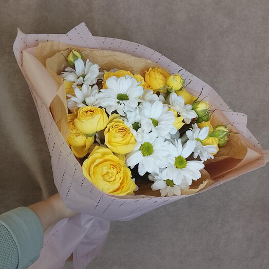 Роза кустовая пионовидная, Хризантема кустовая