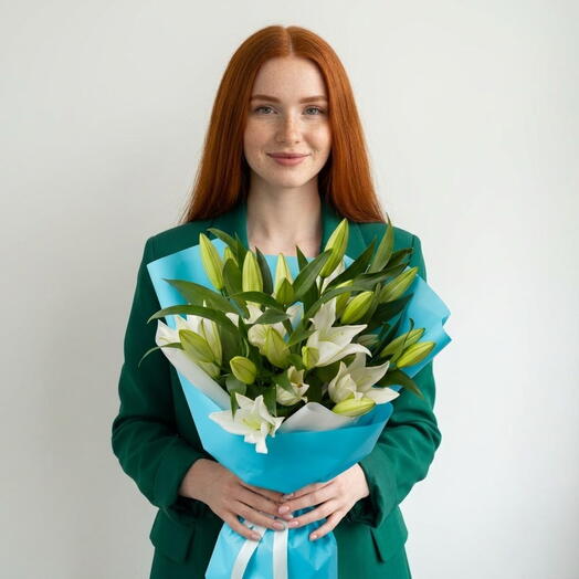 Букет с лилией 5 шт