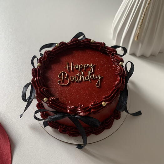 Бенто торт бордовый ламбет подарок, happy birthday