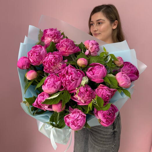 🩷Монобукет из малиновых пионов 🩷