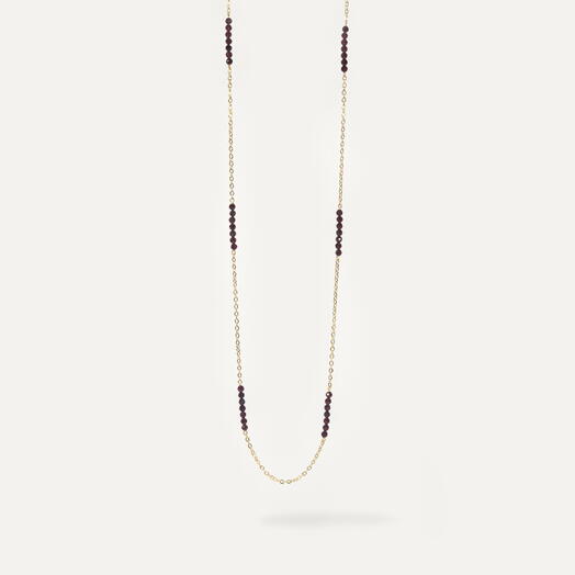 Ожерелье, колье Плющ Гранат 14K 75 см (NEC1124)