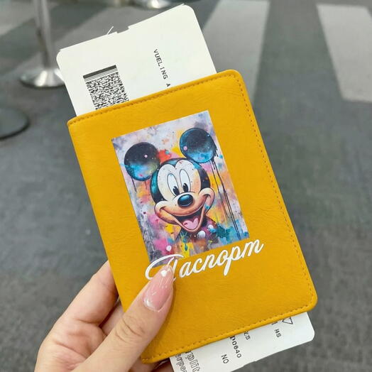 Обложка на паспорт для девушки горчичного цвета