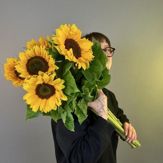 Букет из 5 Подсолнухов 🌼💐💐