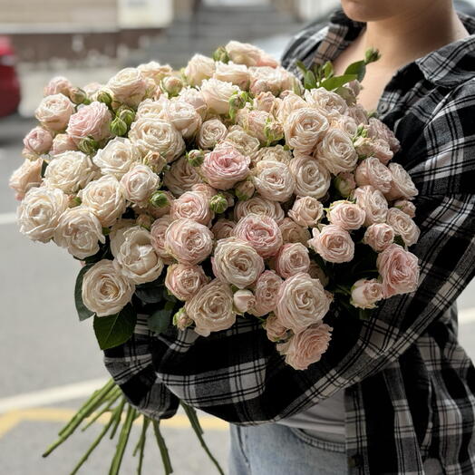 Моно букет кустовых пион роз Бомбастик 🎀