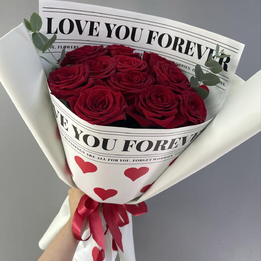 Моно букет из красных роз🌹