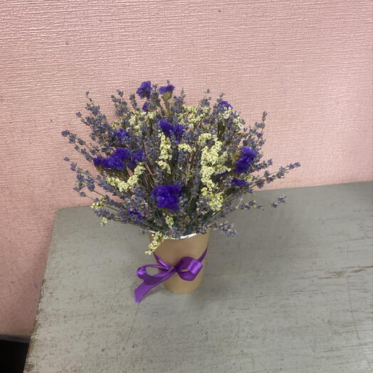Composición de flores secas Lavanda con Limonium