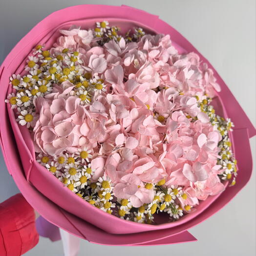 Букет из гортензий и ромашек 🌸