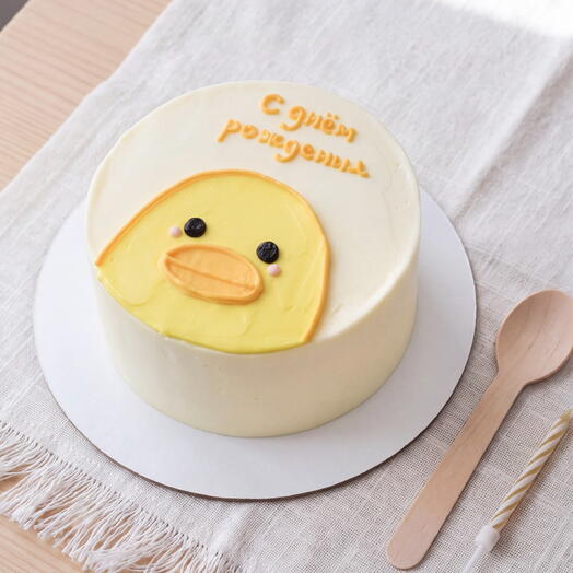 Бенто-торт с уточкой «С днем рождения» (надпись можно изменить, вкус на выбор) от Гранд Депо
