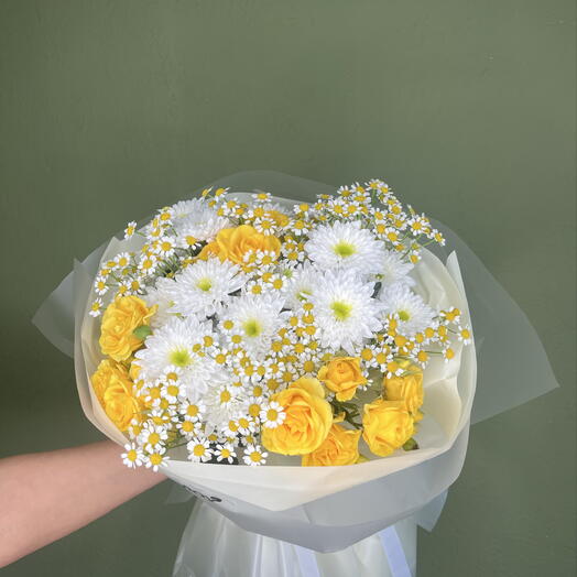 Полевой букет с танацетумом 🌼 лёгкий и нежный подарок