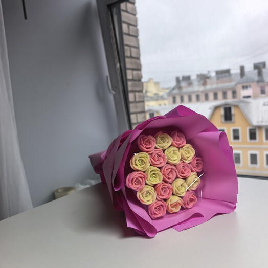 Шоколадные розы 19 шт букет