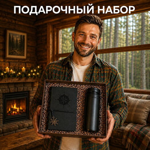 Подарочный набор с термокружкой и блокнотом