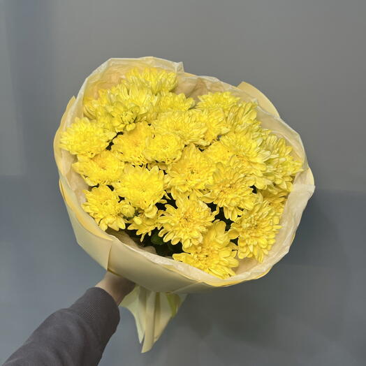 Монобукет желтых кустовых хризантем 💛