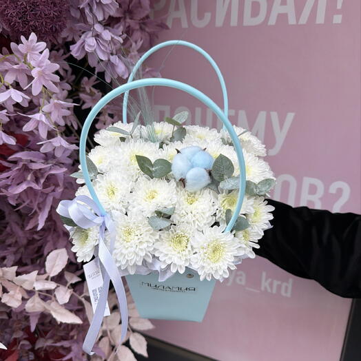 ХРИЗАНТЕМА В СУМОЧКЕ ГОТОВ К ДОСТАВКЕ 3