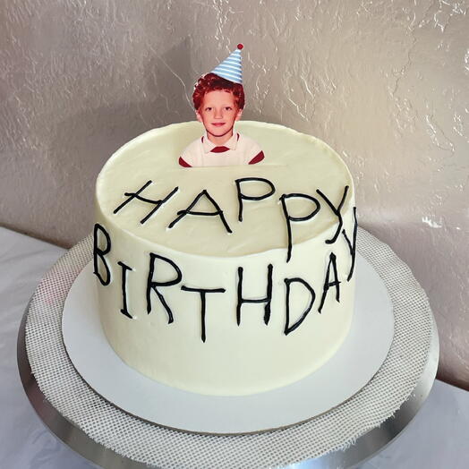 Торт на день рождения HAPPY BIRTHDAY с фотопечатью