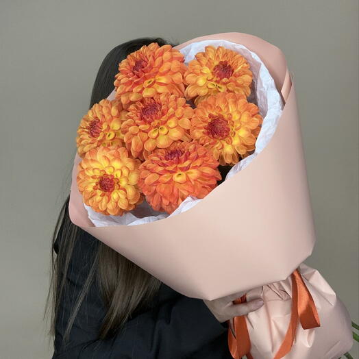 Осенний букет из 7 георгин 🧡