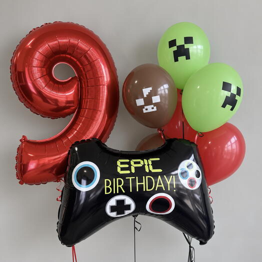 🎮 Набор шаров «Minecraft — Epic Birthday»