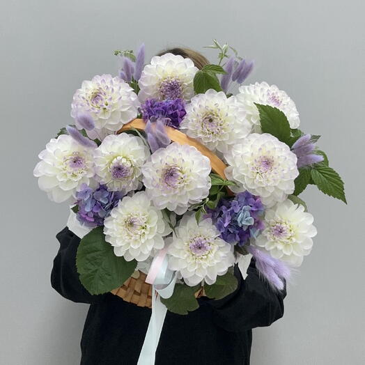 Корзинка нежных Георгинов 🌿💜