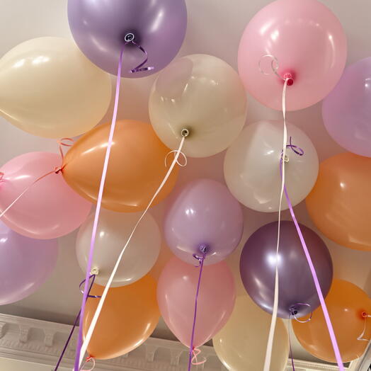 🎈 Гелиевые шары под потолок «Нежный микс»