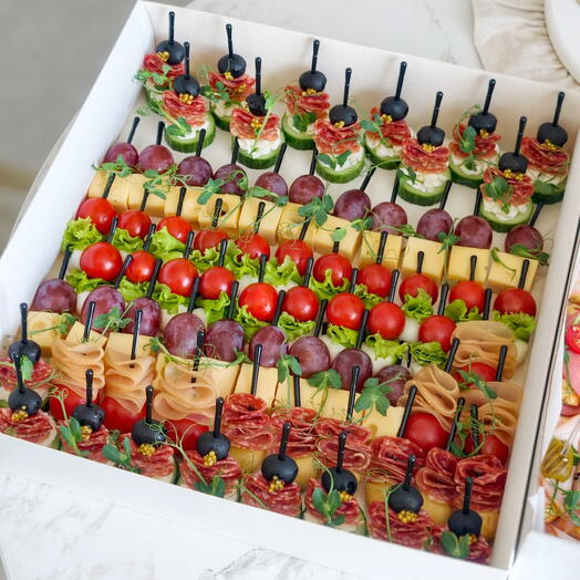 Фуршетный бокс канапе "Праздничный"🍢🍡