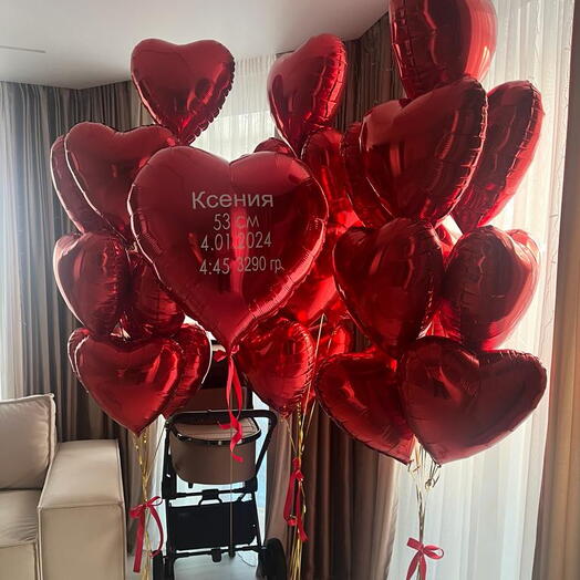 Большой набор из красных сердец