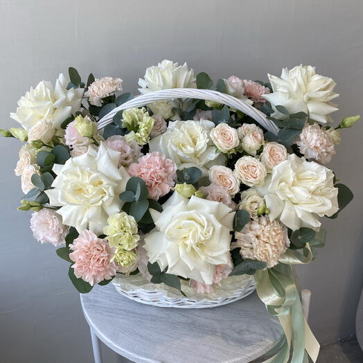 Композиция в корзине «Лимонная нежность»🌸