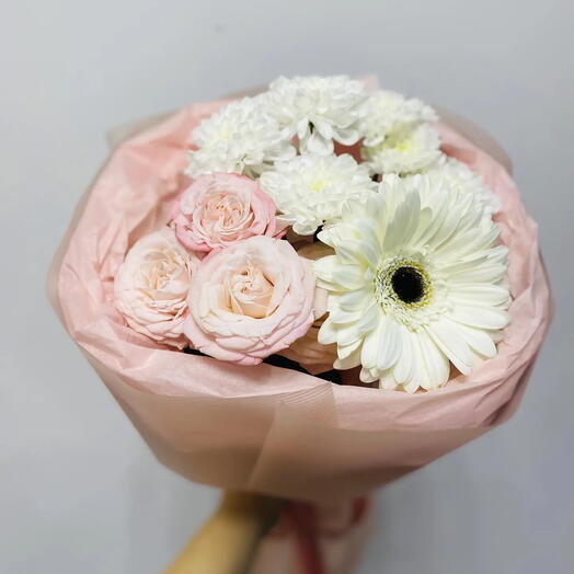 Мини букет🌸 Гербера хризантема роза
