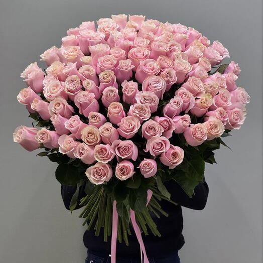 Букет из 101 розовой розы Эквадор Премиум