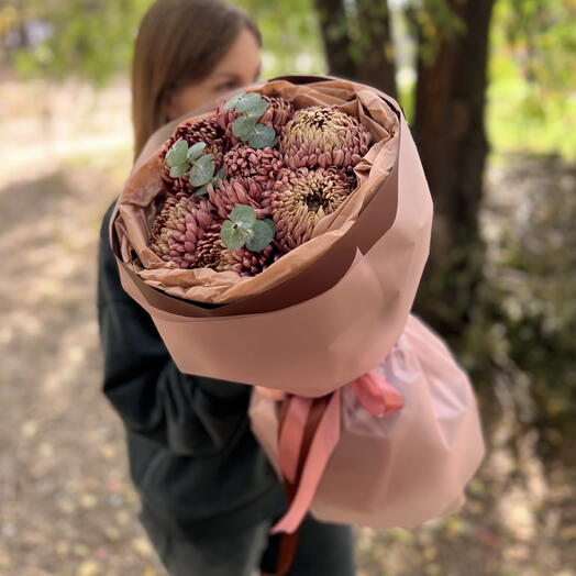Букет из шоколадных хризантем Бигуди 🤎