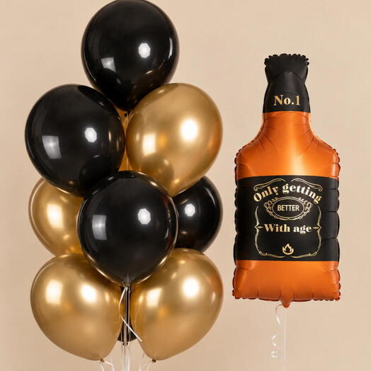 Набор воздушных шаров «Виски и золото» 🥃