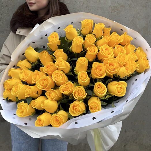 Букет из 51 желтой розы