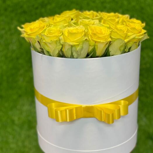 19 роза в коробке 💛