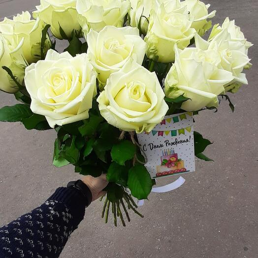 Rosas blancas 19 piezas