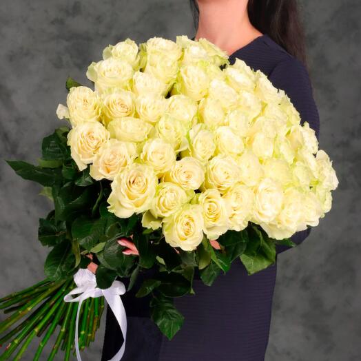 Bouquet of 55 white roses