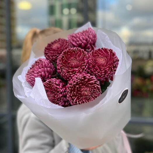 Букет сортовой хризантемы бигуди