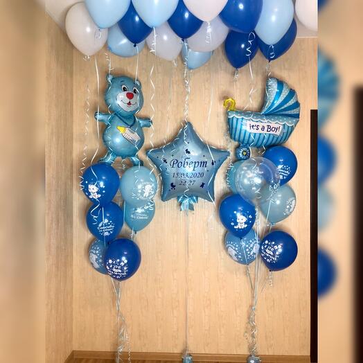 Globos con helio para el extracto de un niño del hospital de maternidad 32 piezas