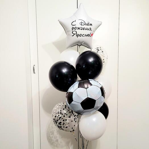 Globos de helio conjunto de Fútbol. Inscripción cualquier