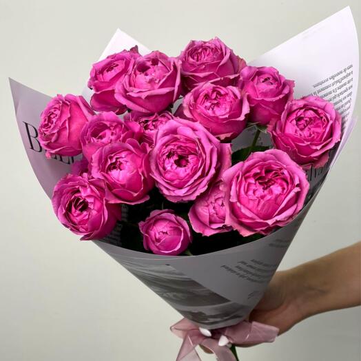Bouquet Of Bushy Peony-Shaped Pink Roses