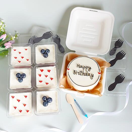 Бенто торт с трайфлами на день рождение Happy Birthdey
