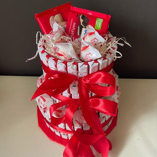 Pastel real de Raffaello, chocolate Ritter Sport y Kinder