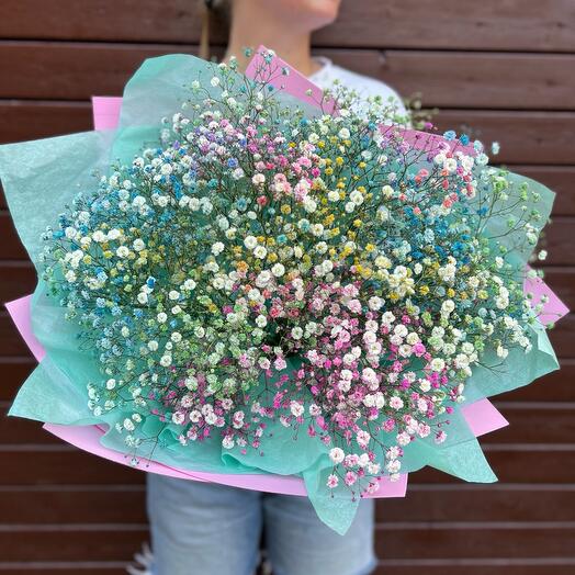 Ramo gran Nube de gypsophila arcoíris