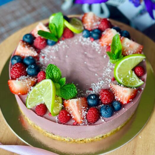 Полезный RAW-торт «Малина-мята» без сахара, глютена, лактозы, vegan 🌱