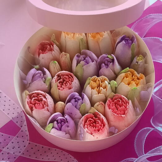 Marshmallow tulips are a gift to mom, grandmother, sister, friend