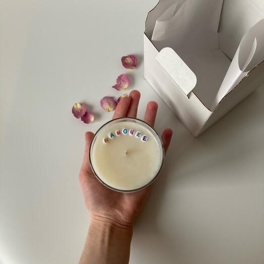 Свеча на ручной работы «Мамочке» / Aroma+Свечи