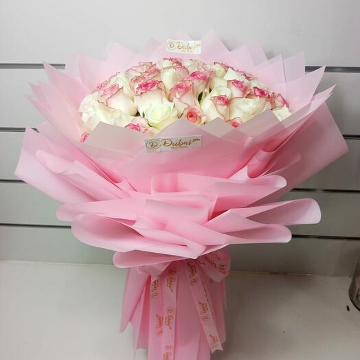 Light Pink N White Roses Bouquet