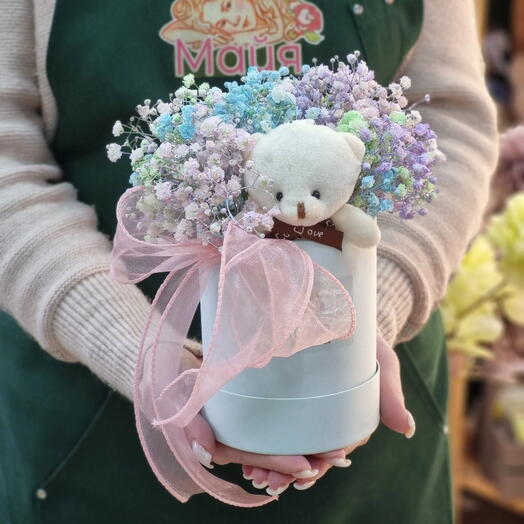 Cute bears in a gypsophile