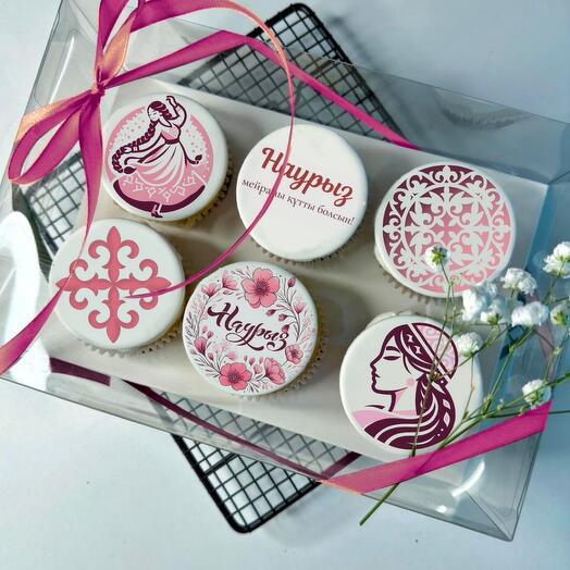 Pink Nauryz cupcakes (in festive packaging)