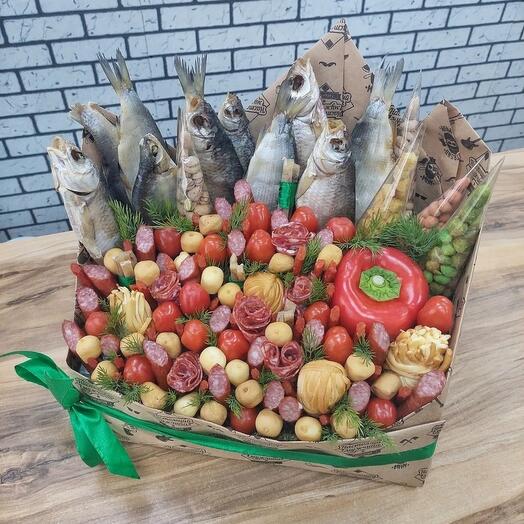 Колбасно сырный набор с воблой и снэками 🥓