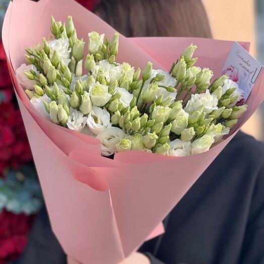 🌿Букет белоснежной эустомы
