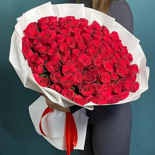 Красные розы 101 шт