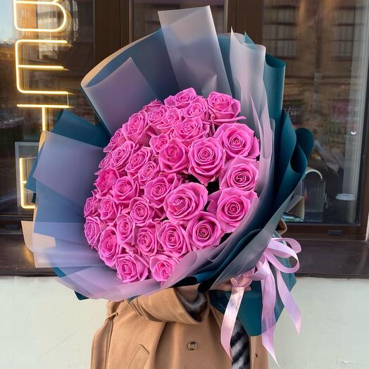 Букет из 35 розовых роз Premium